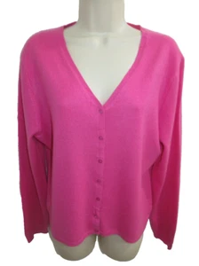 Valerie Stevens 2-ply Cashmere Pink V-neck Cardigan May fit Size XL - Picture 1 of 3