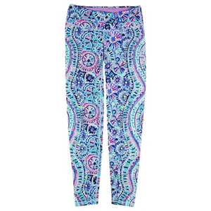 Lilly Pulitzer Luxletic Weekender Legging XS Blue Pink Swim Engineered UPF 50 - Picture 1 of 12