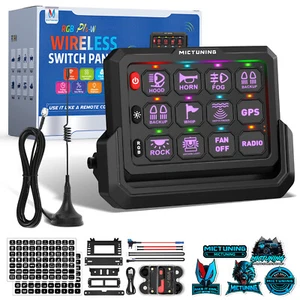 MICTUNING Inalámbrico 12 Velocidades Interruptor Panel RGB Circuito Control Relé Sistema 1000mAh - Imagen 1 de 9