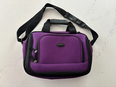 US Traveler Purple Fabric Travel Zip Bag Tote  Carry On Personal Item 14”x9.5”x5 - Image 1 of 4