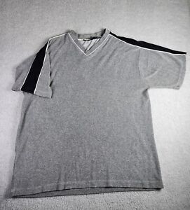 Box Office Varsity Terry Cloth V-Neck Mens T-Shirt Gray Size XL
