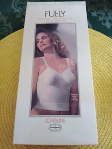 Vtg Exquisite Form Ful-ly Fully 3/4 Length White Bra 38 C NIB P7532 Longline - Picture 1 of 3