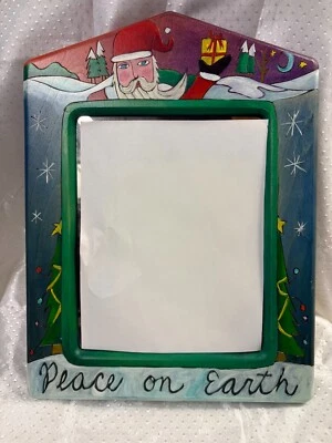 Original Sticks Furniture Small Mirror, Christmas Theme, Santa "Peace on Earth" - Image 1 of 4