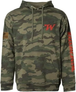 Winchester Legend - Red W Patch - Mens Camo Hooded Fleece - Picture 1 of 4