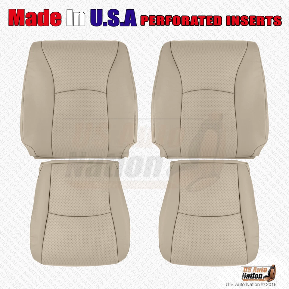 2004 - 2007 Fits Toyota Highlander Driver Passenger Perforated Leather Cover Tan - Image 1 of 1