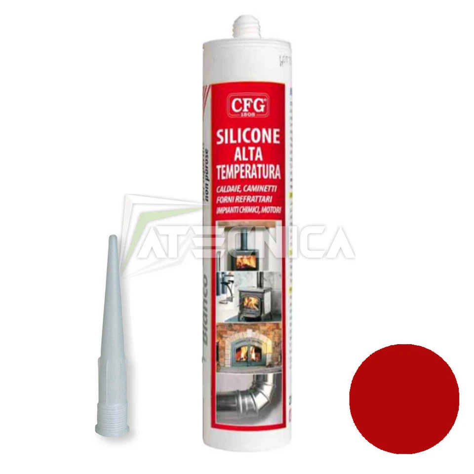 Silicone ad alta temperatura rosso CFG W00060 cartuccia 280ml - Immagine 1 di 1