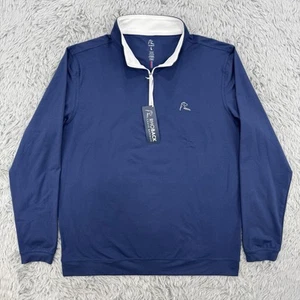 Rhoback Pullover Men L Navy NWT Admiral Performance Quarter Zip USA Patriot READ - Picture 1 of 17