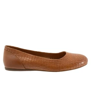 Softwalk Sonoma S1862-256 Womens Brown Wide Leather Ballet Flats Shoes - Picture 1 of 8