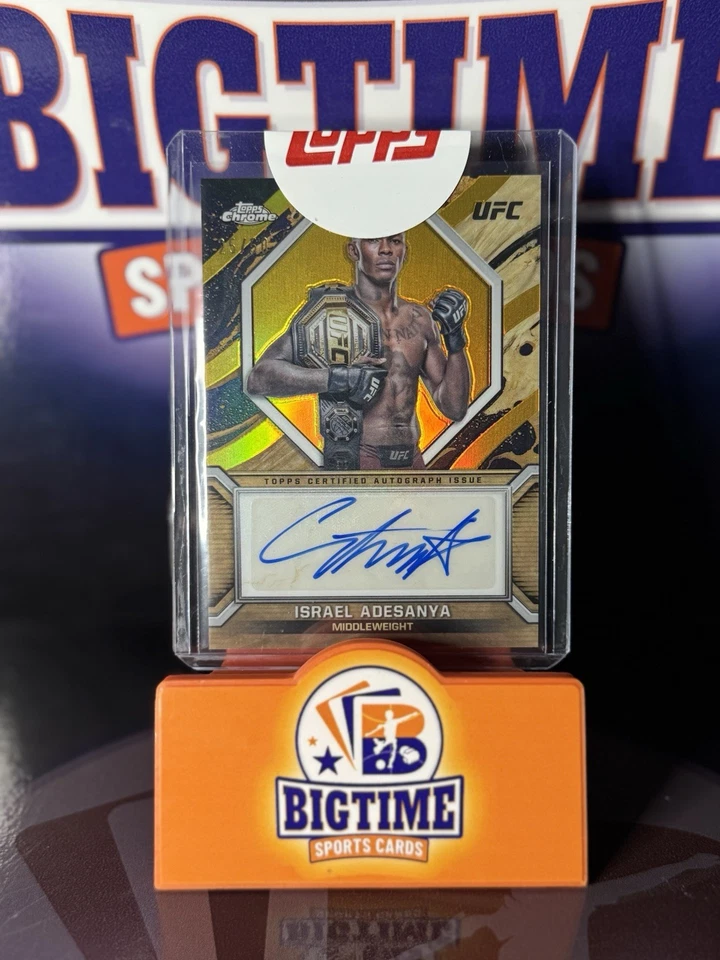 Israel Adesanya 2024 Topps Chrome UFC Marks Of Champion Gold Autograph /50🔥 - Image 1 of 4