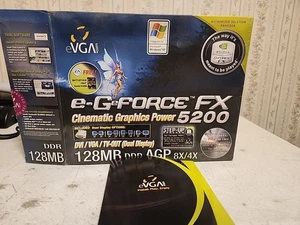 BOX ONLY! - EVGA NVIDIA e-GeForce FX 5200 128MB Retro GPU BOX & Manuals ONLY - Picture 1 of 4