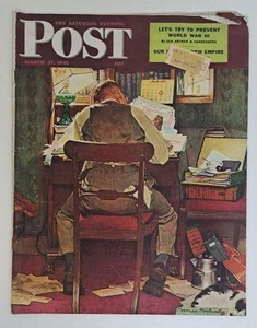 1945 Saturday Evening Post Magazine Norman Rockwell WWII Cartoonist Bill Mauldin - Picture 1 of 11