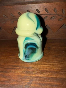 VINTAGE HOT ROD AUTO SWIRL SLAG HOUZE GLASS MARBLE AUTOMOTIVE DASH ASHTRAY  - Picture 1 of 10