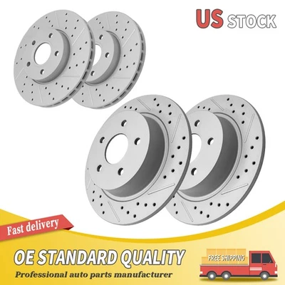 Rotores de freno perforados delanteros y traseros para Ford C-Max 2013 2014 2015 2016 2017 2018 Foto 1 de 4