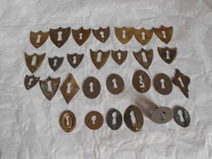 Vintage Messing Schlüsselloch Rosetten Schilden Französische Tischler Möbel Türen - Bild 1 von 8