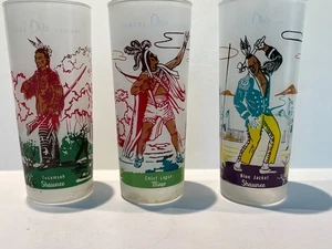 Berühmte Ohio Indianer mattierte Becher/Trinkgläser Bonded Oil Co. Werbung - Bild 1 von 16