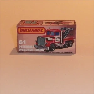 Matchbox Lesney Superfast 61 e Peterbilt Wreck Truck K Style Repro Box - Picture 1 of 4