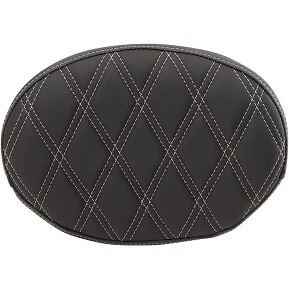 Almohadilla de respaldo Drag Specialties 0822-0429 con doble puntada de diamante plateada Foto 1 de 1