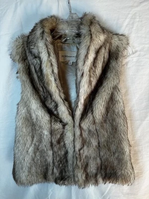 BCBG Generation Womens Vest Tan Combo Sleeveless Faux Fur Vest Jacket Size XS/s - Image 1 of 4