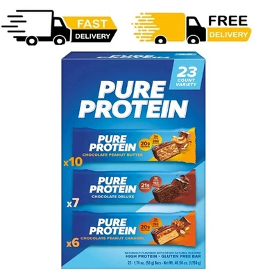 Barritas Proteínas Puras Sin Gluten, Paquete Variedad Chocolate 23 ct. Foto 1 de 4