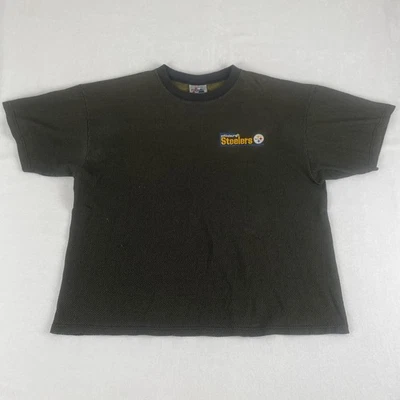 Vintage Pittsburgh Steelers Majestic Cotton Blend Black Yellow Tee XL - Image 1 of 4
