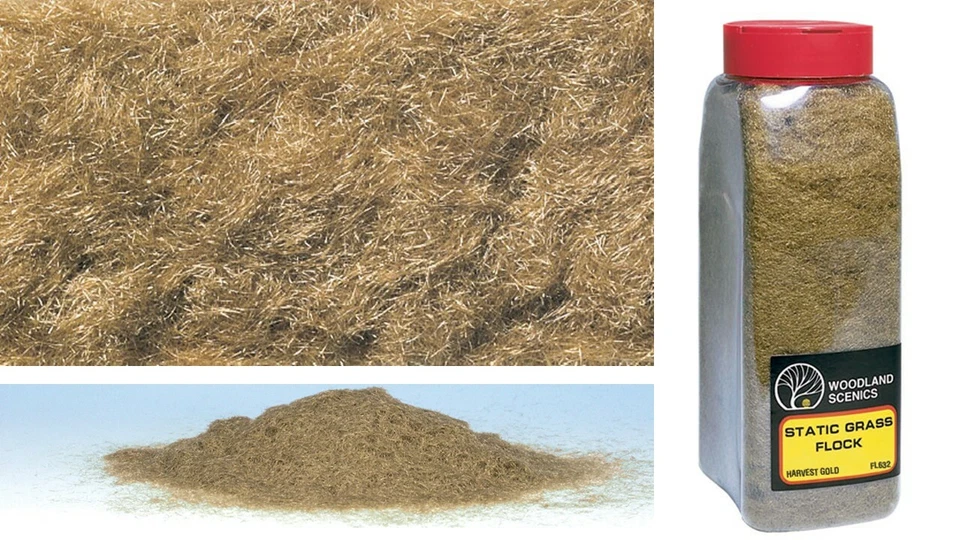 FL632 Flocage herbe Jaune/brun electrostatique décors Train Woodland Scenics - Photo 1/1