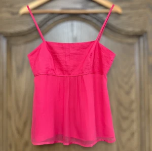 French Connection Silk Strappy Sleeveless Pink Blouse Open Back Lined Flowy Sz 6 - Picture 1 of 11