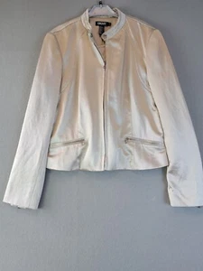 DKNY Cropped Jacket Women's Size 10 Cotton Collared Long Sleeve Casual - Picture 1 of 12