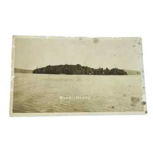 Postal RPPC Buck Island Cranberry Lake Nueva York Antigua De Colección c1907 A417 - Imagen 1 de 2