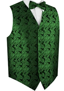 Men's Paisley Formal Tuxedo Vest, Bow-Tie, Hankie Wedding Prom Cruise Homecoming - Picture 1 of 77