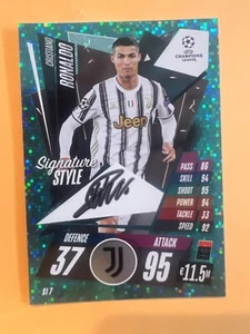 2020-21 Topps Match Attax Christian Ronaldo Signature Style # SI-7 Green Teal - Picture 1 of 2