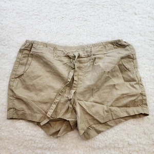 Route 66 Linen 8 Short Khaki Beach Pull On Vacation Summer Light Weight Tie - Picture 1 of 9