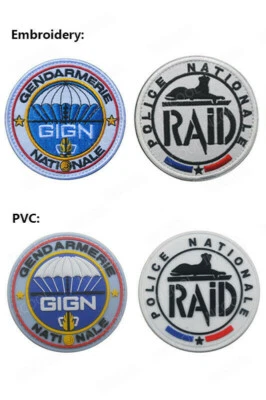 France GIGN Police Embroidered  3D PVC Rubber Hook Patch Emblem Fasterner Badge - Image 1 of 3