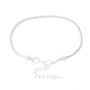 1 CHAINE 20CM BRACELET SERPENT 20cm+5cm METAL ARGENTE MOUSQUETON *G4 - Picture 1 of 3