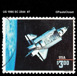 US 1995 SC 2544 $3.00 SPACE SHUTTLE CHALLENGER UNG HANDSTAMPED FINE #7 - Picture 1 of 2
