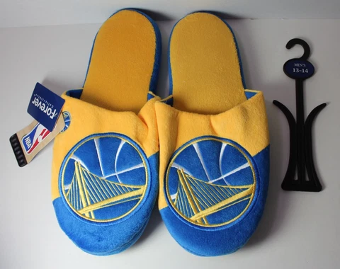 Golden State Warriors Men’s XL 13-14 NBA Basketball Slippers NWT Cover