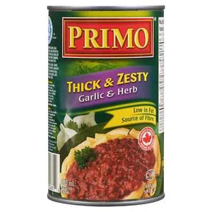 12 Cans of Primo Thick & Zesty Garlic and Herb Pasta Sauce 680ml Each - Picture 1 of 2