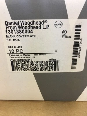 LOTE DE 10 PLACAS DE CUBIERTA EN BLANCO WOODHEAD 459 FS, NEGRO Foto 1 de 3