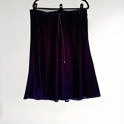 Falda de terciopelo para mujer Lauren Ralph Lauren talla 2X joya púrpura romántica caprichosa” Foto 1 de 4
