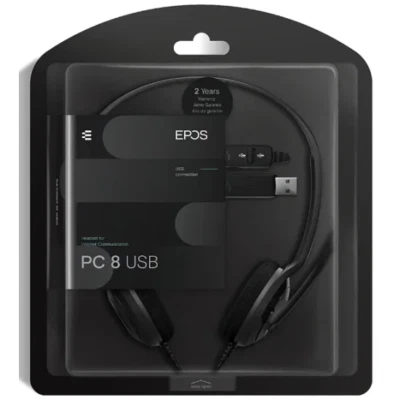 EPOS Sennheiser PC 8 USB Stereo USB Headset, In-Line Volume/Mute Control For PC - Image 1 of 4