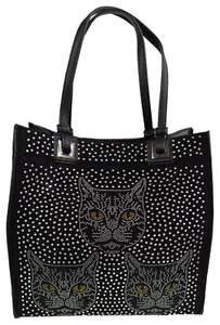 Totebag Handtasche Katzen - Shoppertasche Streetbag Stubentiger Schultertasche - Bild 1 von 5