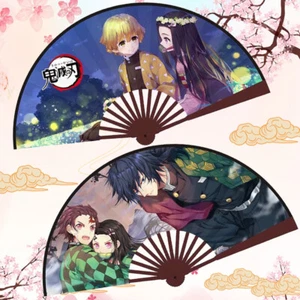 Two-Sided Fan Anime Demon Slayer Cosplay Summer Hand-held Folding Fan Gift #9 - Picture 1 of 6