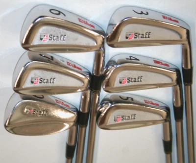 Wilson Staff Progressive irons incomplete 3,4,5,6,7 & 9 with stiff steel shafts - Image 1 of 4