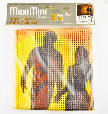 ☀️Latch Hook Rug Mural Canvas SILHOUETTE Maximini Aronelle#5317 No Yarn VTG NEW - Image 1 of 4