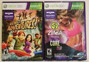 2 XBOX 360 Kinect Videospiele Konvolut Kinect Adventures! Zumba Fitness Core  - Bild 1 von 4
