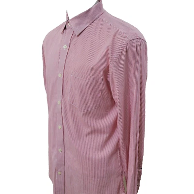 Banana Republic Soft Wash Slim Fit Men's Size M White/Red Stripe Casual Shirt - Image 1 of 4