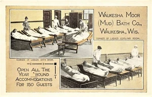 MUD BATH CO. Waukesha Wisconsin c1915 Postcard Waukesha Moor Co., Ladies Bath - Bild 1 von 2
