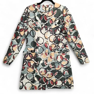 Manila Grace Open Coat Womens 40 Small Circle Print Lightweight Italy Made $289 - Image 1 of 4
