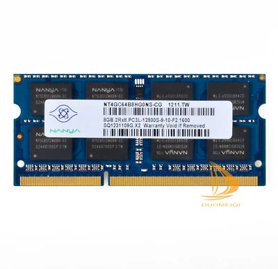 Nanya 8 GB 2Rx8 PC3L-12800S DDR3L 1600 MHz 1.35V SODIMM RAM Laptop-Speicher G%S0 - Bild 1 von 4