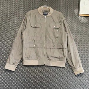 Banana Republic Sage Green Gray Full Zip Up Bomber Jacket Men's Size Large - Picture 1 of 8
