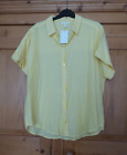 Ladies H&M Yellow Striped Cotton Short Sleeve Shirt Size 10